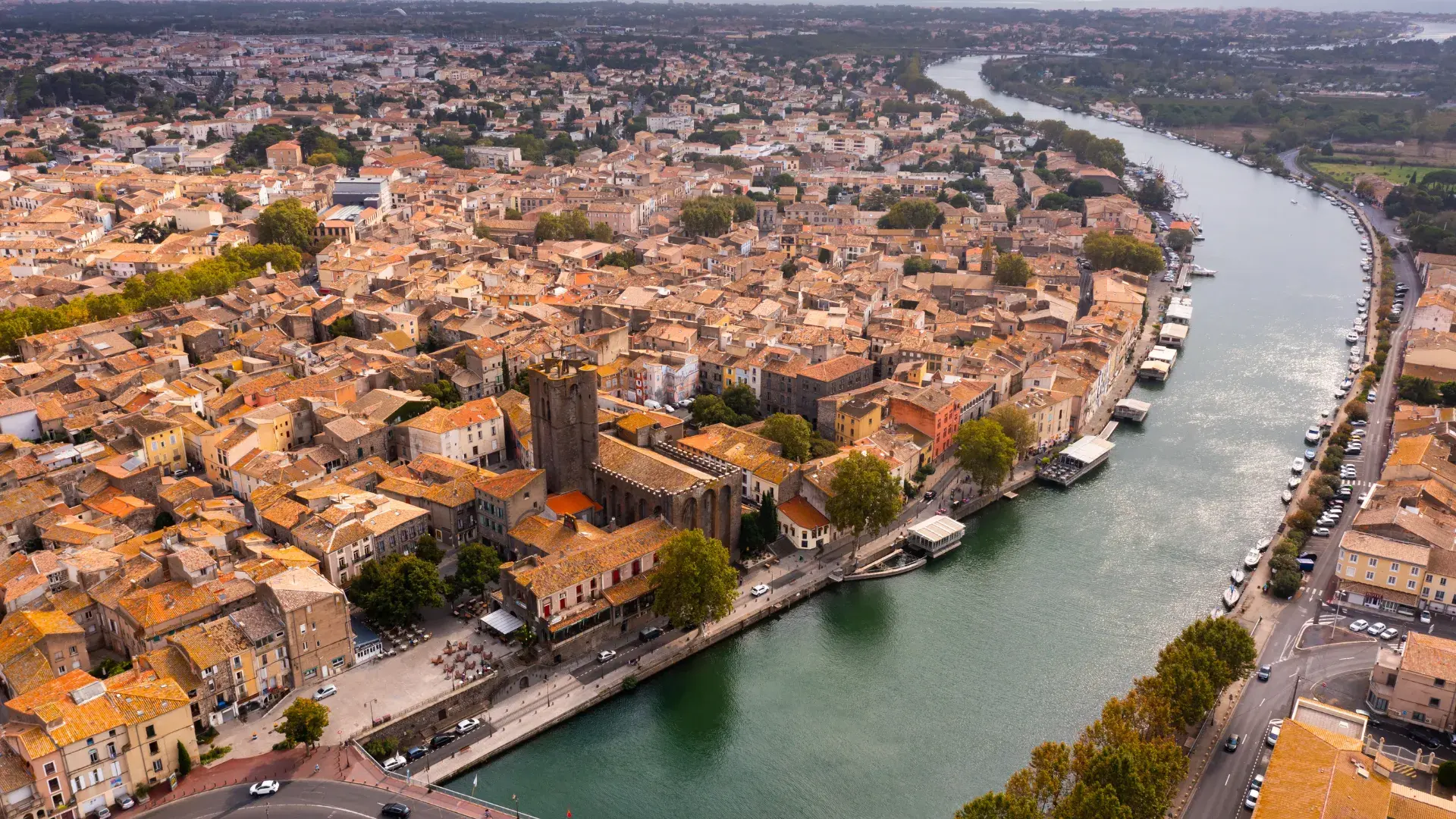 Vue du secteur d'Agde pour les travaux de mise aux normes d'assainissement autonome.
